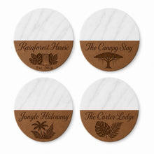 Rainforest Lodge Marble & Wood Coasters