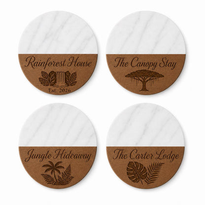 Rainforest Lodge Marble & Wood Coasters product image 2