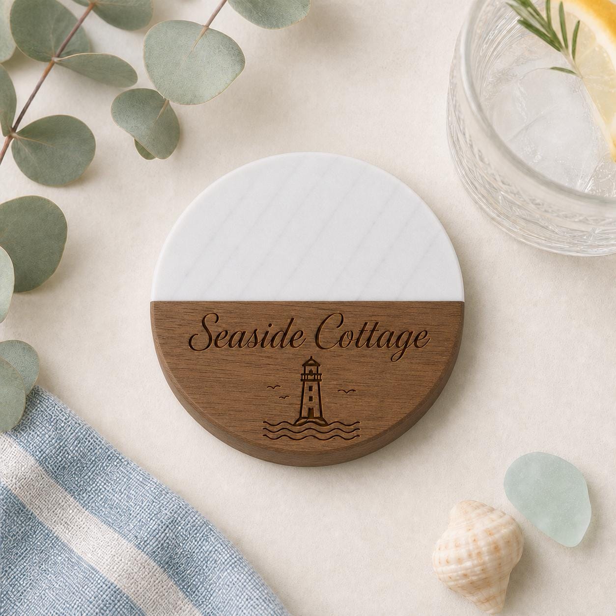 Beach House Marble & Wood Coasters product image 7