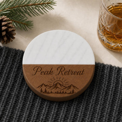 Mountain Cabin Marble & Wood Coasters product image 7