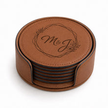 Engraved Leatherette Coaster Set
