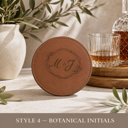 Engraved Leatherette Coaster Set product image 8