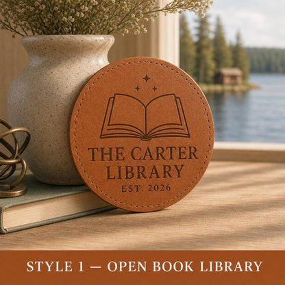 Style 1 book lover leather coasters