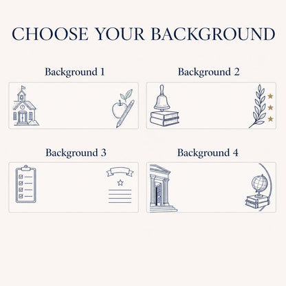 Four profession-inspired backgrounds for the principal acrylic nameplate