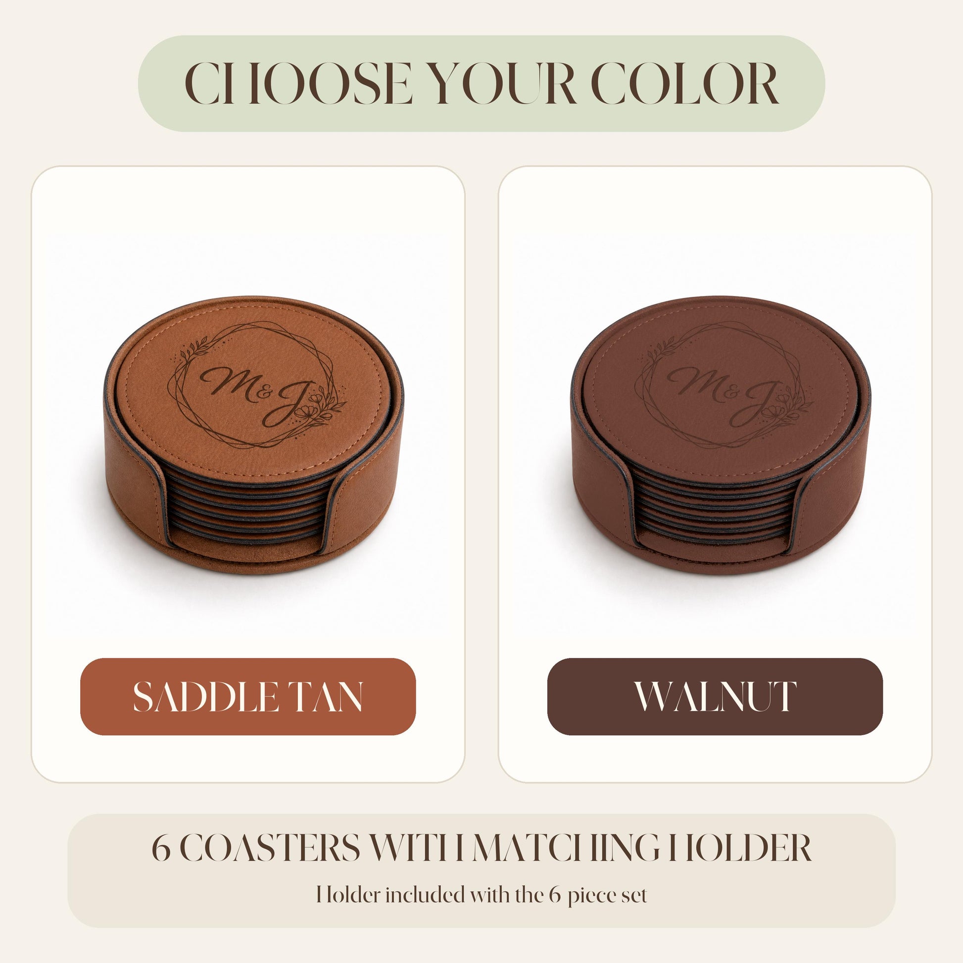Four engraving styles for teacher leather coasters