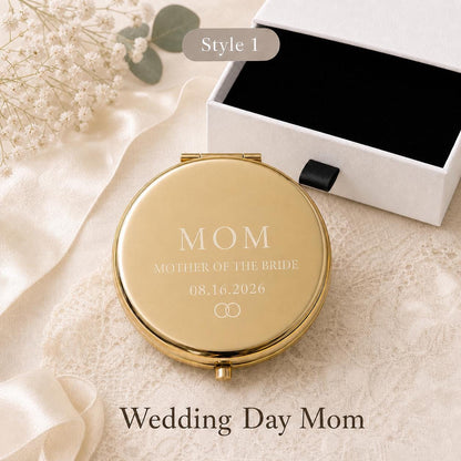 Style 1 Occasion Script compact mirror personalized for Mother of the Bride or Groom