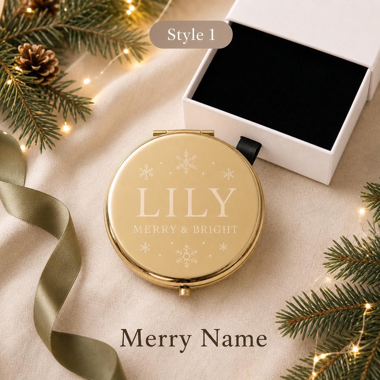 Style 1 Occasion Script compact mirror personalized for Christmas Daughter Niece or Tween