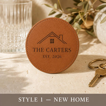 Style 1 new home leather coasters