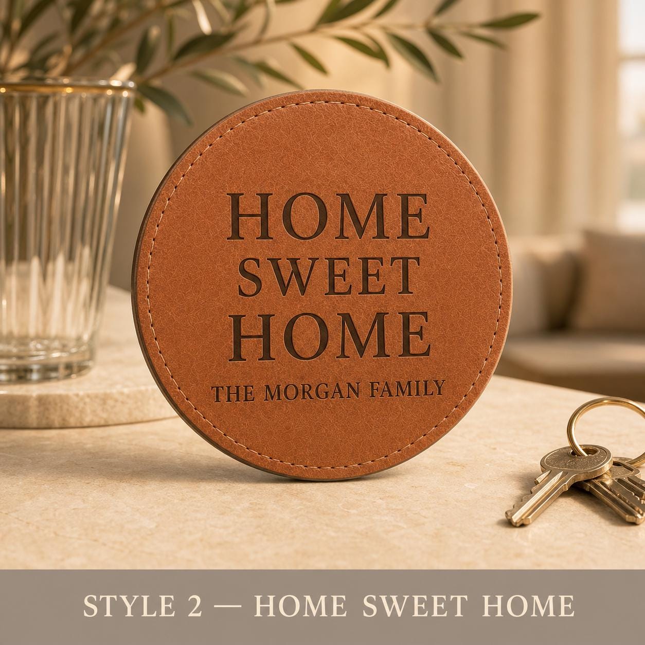 Style 2 new home leather coasters