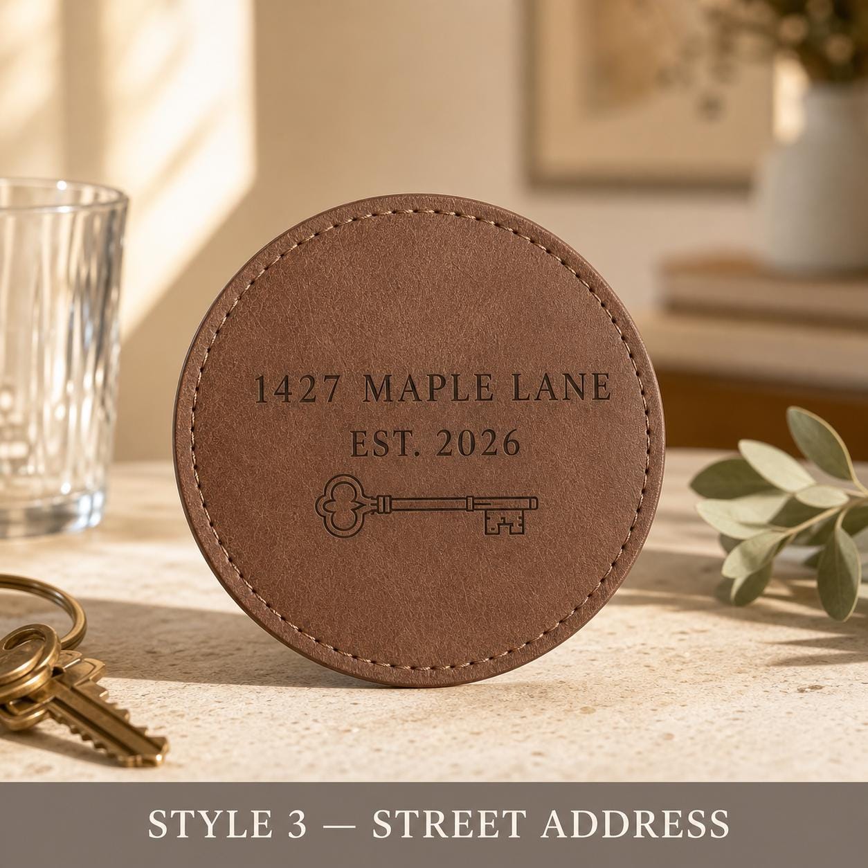 Style 3 new home leather coasters