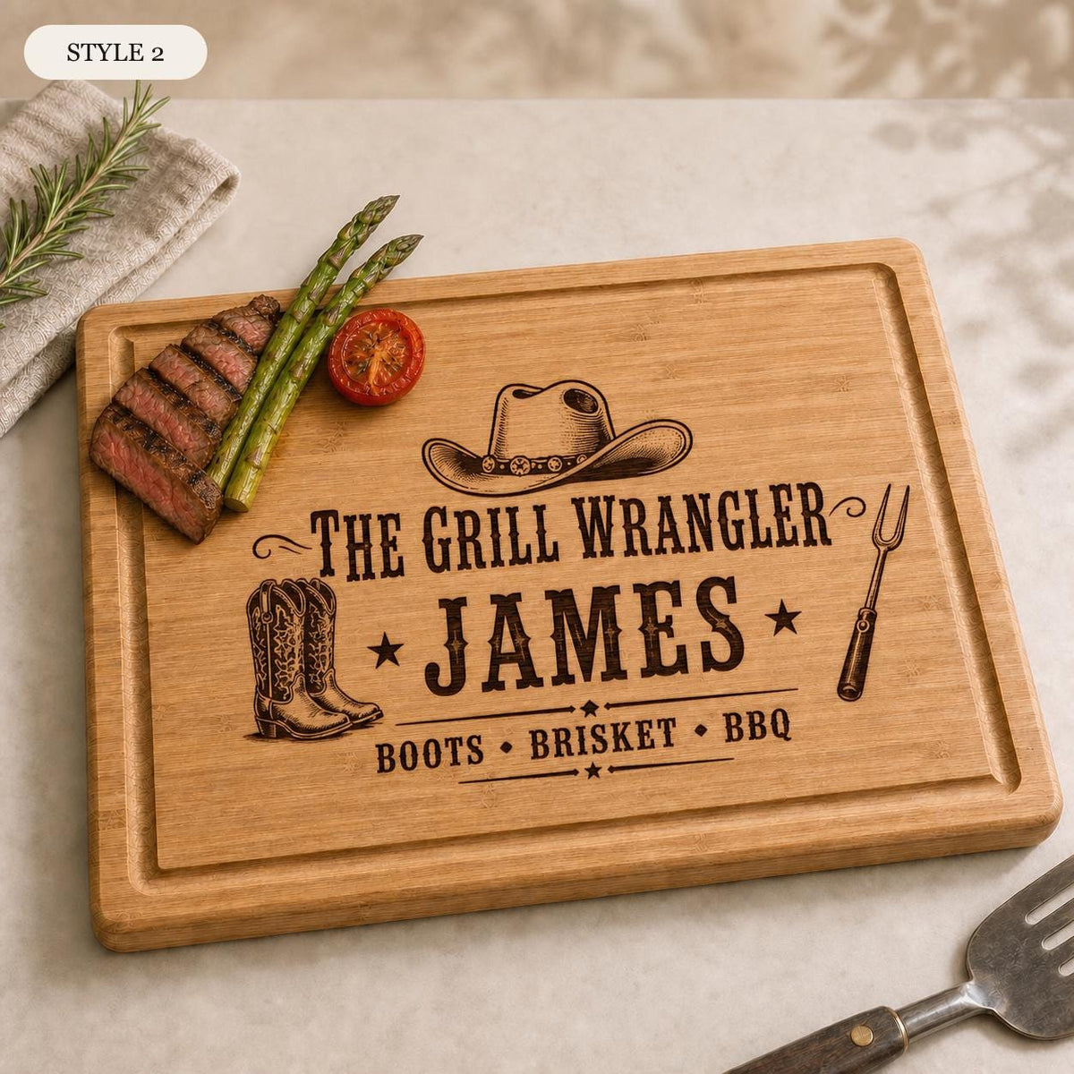 Cowboy BBQ Bamboo Cutting Board product image 10