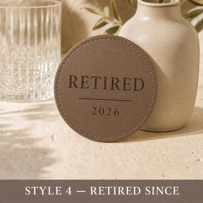 Style 4 retirement leather coasters