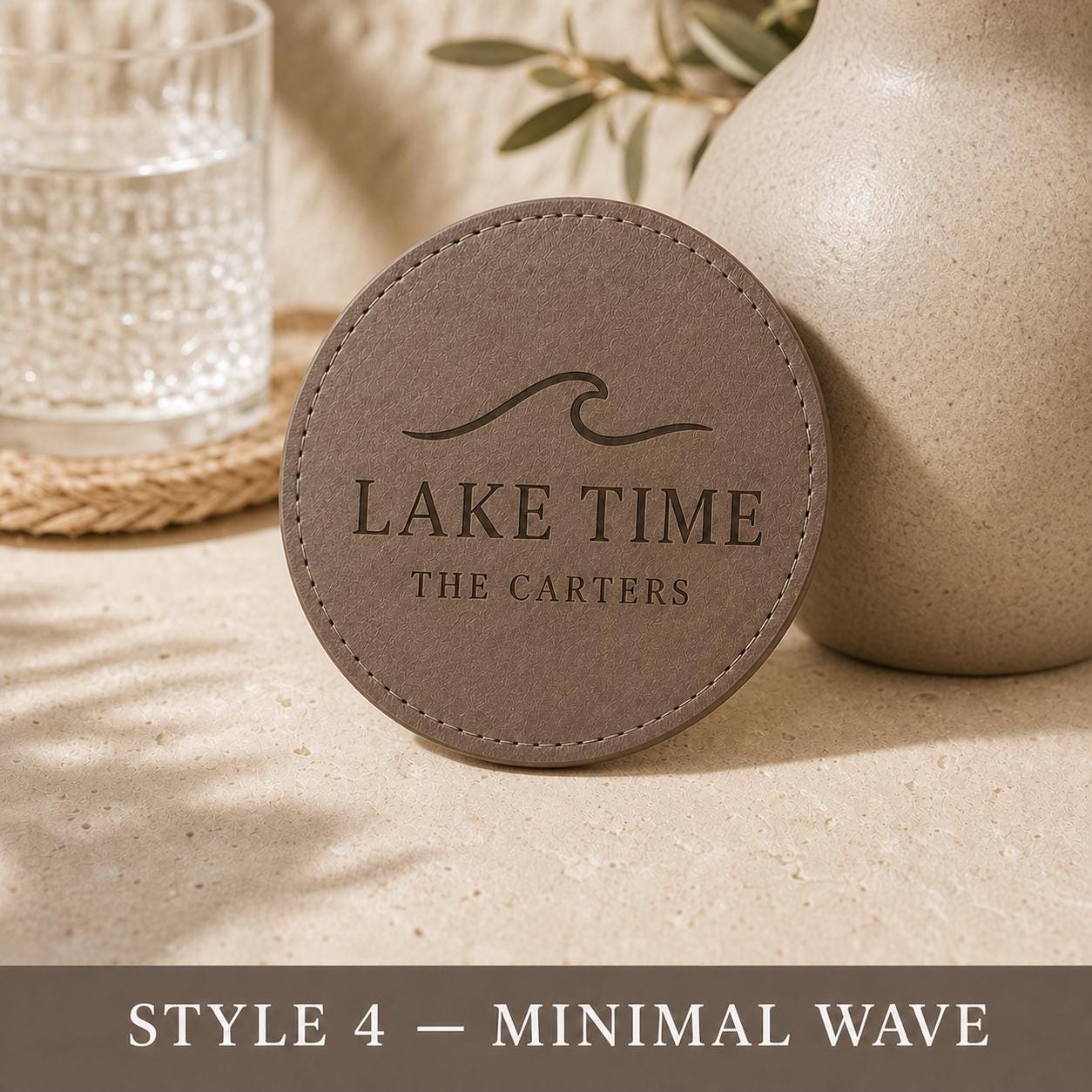 Lake House Leather Coasters