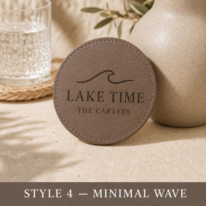 Lake House Leather Coasters