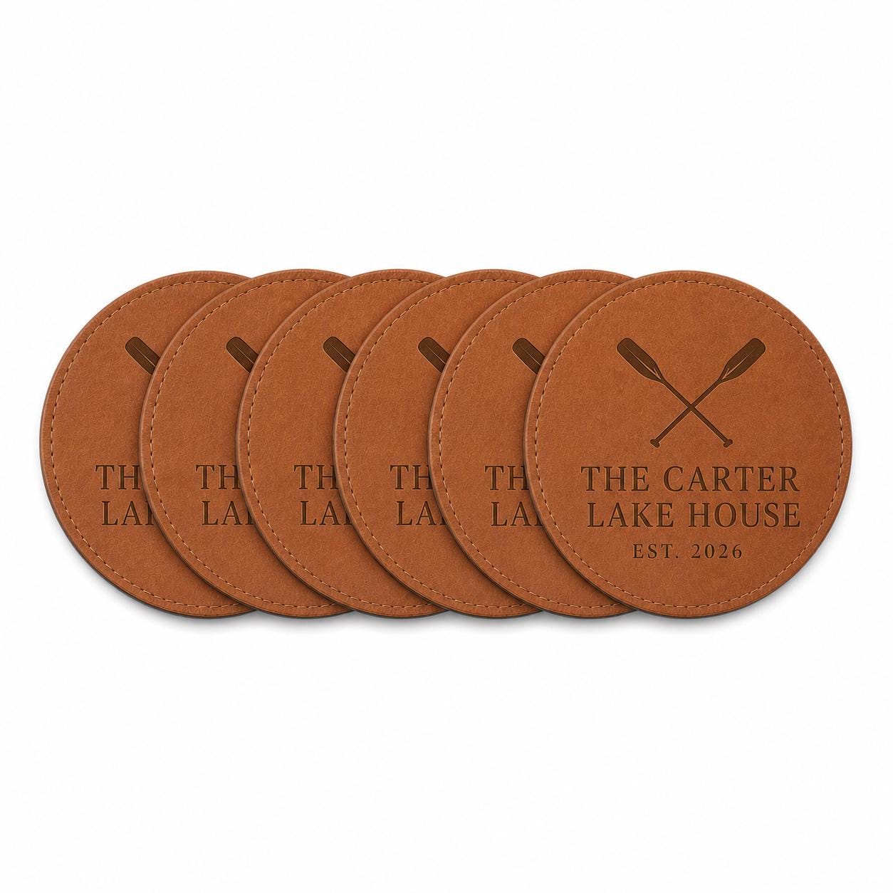 Lake House Leather Coasters