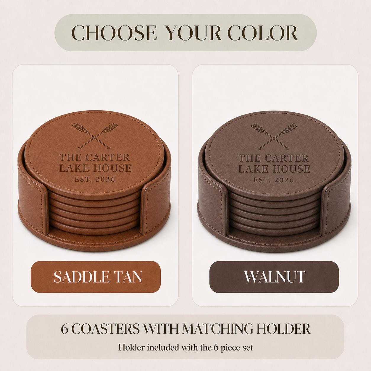 Lake House Leather Coasters