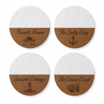 Beach House Marble & Wood Coasters product image 2