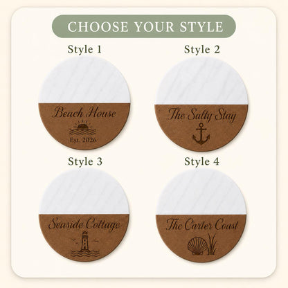 Beach House Marble & Wood Coasters product image 3