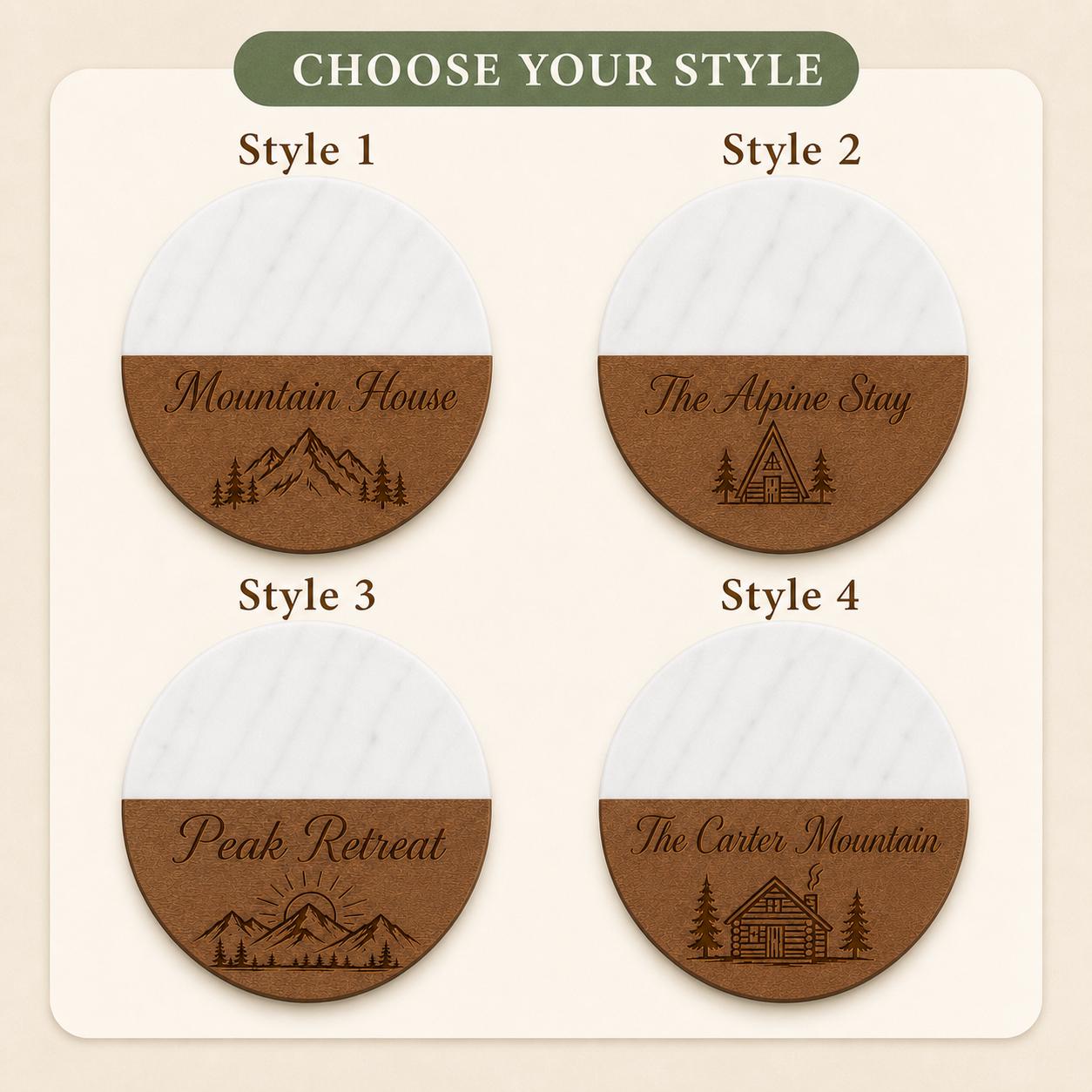 Mountain Cabin Marble & Wood Coasters product image 3