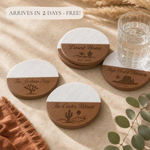 Desert House Marble & Wood Coasters