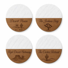 Desert House Marble & Wood Coasters