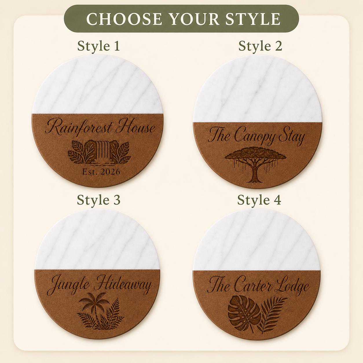 Rainforest Lodge Marble & Wood Coasters product image 3