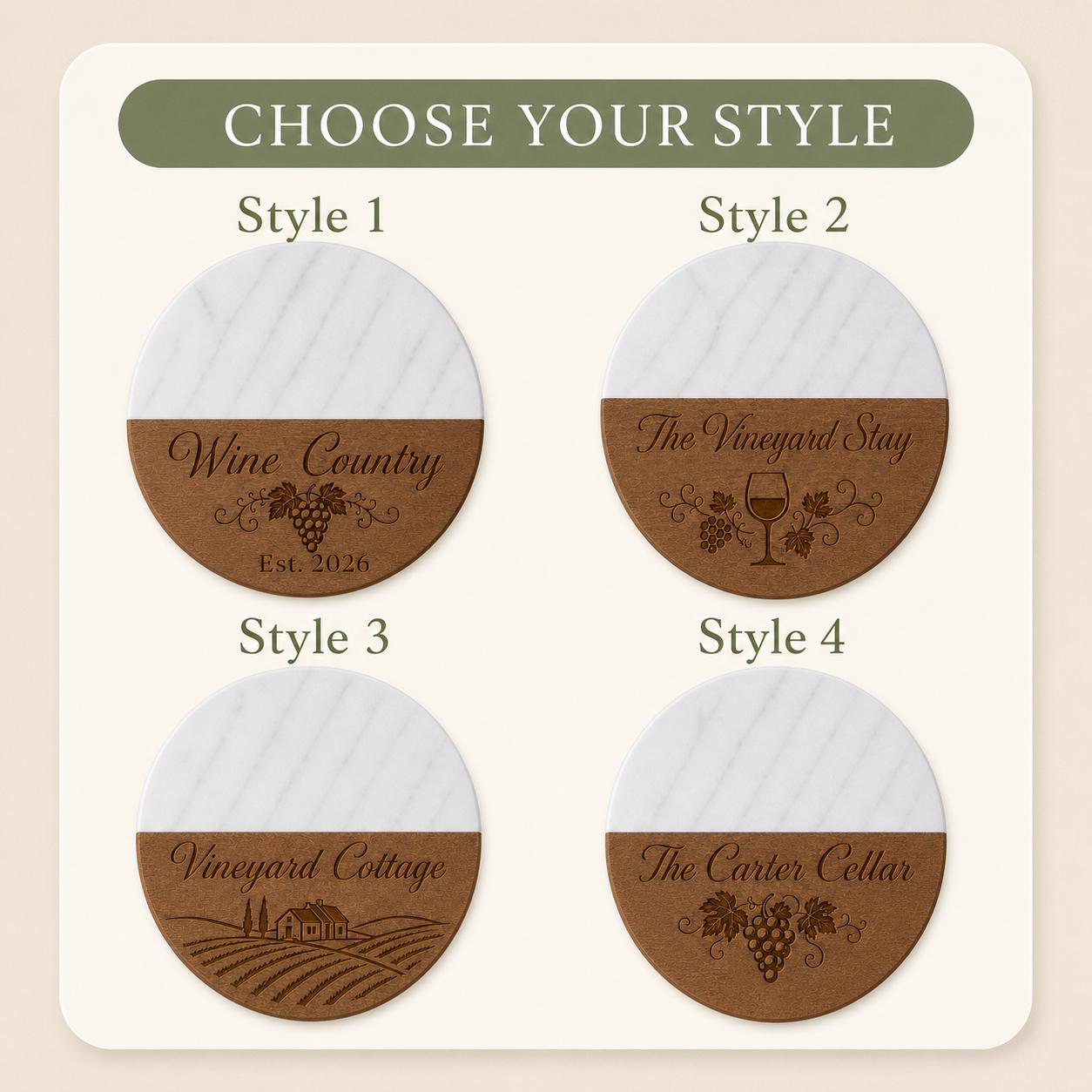 Wine Country Marble & Wood Coasters product image 3