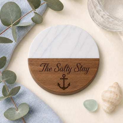 Beach House Marble & Wood Coasters product image 6
