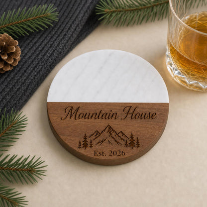 Mountain Cabin Marble & Wood Coasters product image 5