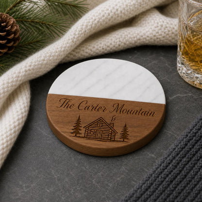 Mountain Cabin Marble & Wood Coasters product image 8