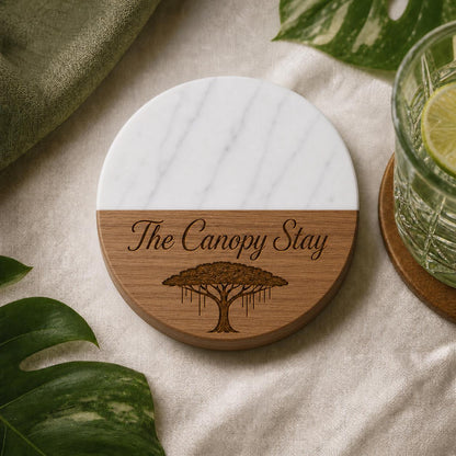 Rainforest Lodge Marble & Wood Coasters product image 6