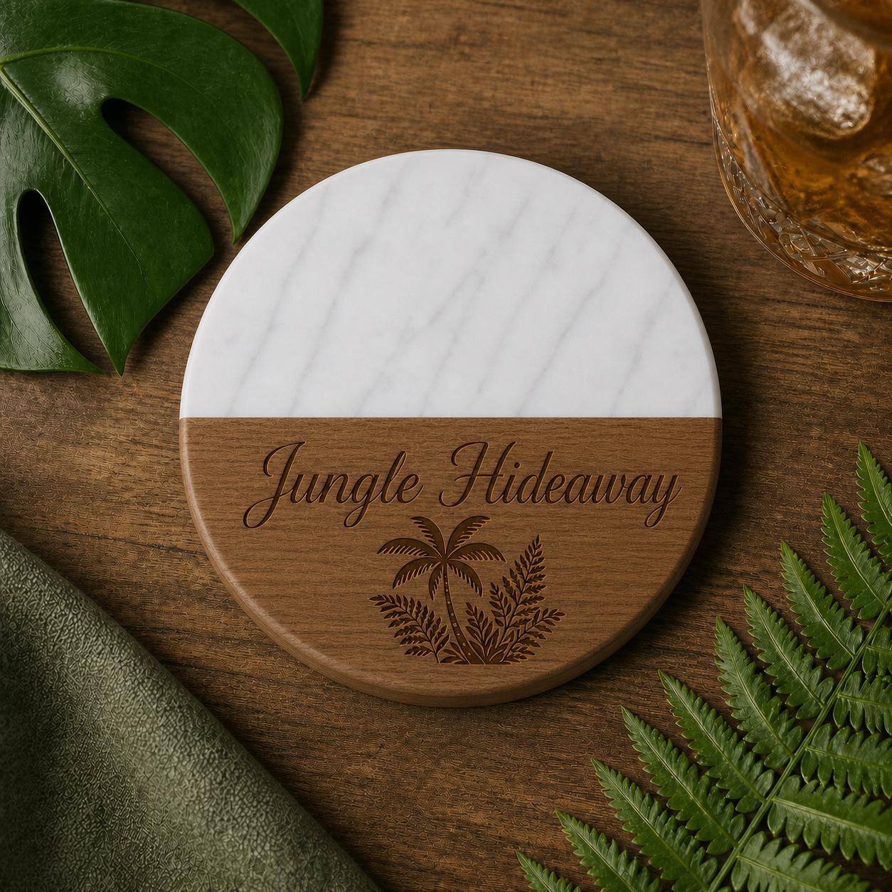 Rainforest Lodge Marble & Wood Coasters product image 7