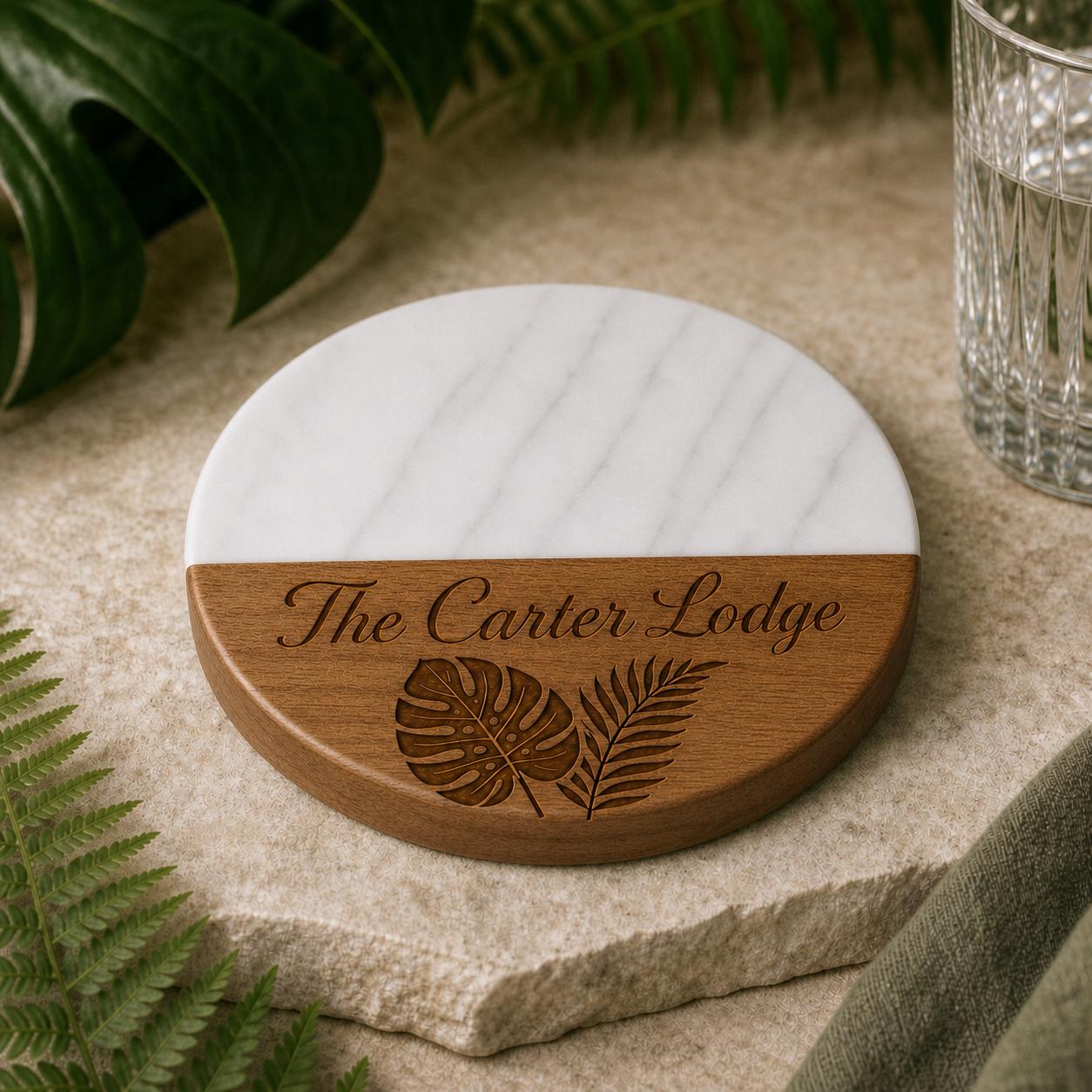 Rainforest Lodge Marble & Wood Coasters product image 8