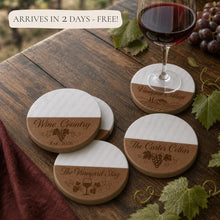 Wine Country Marble & Wood Coasters