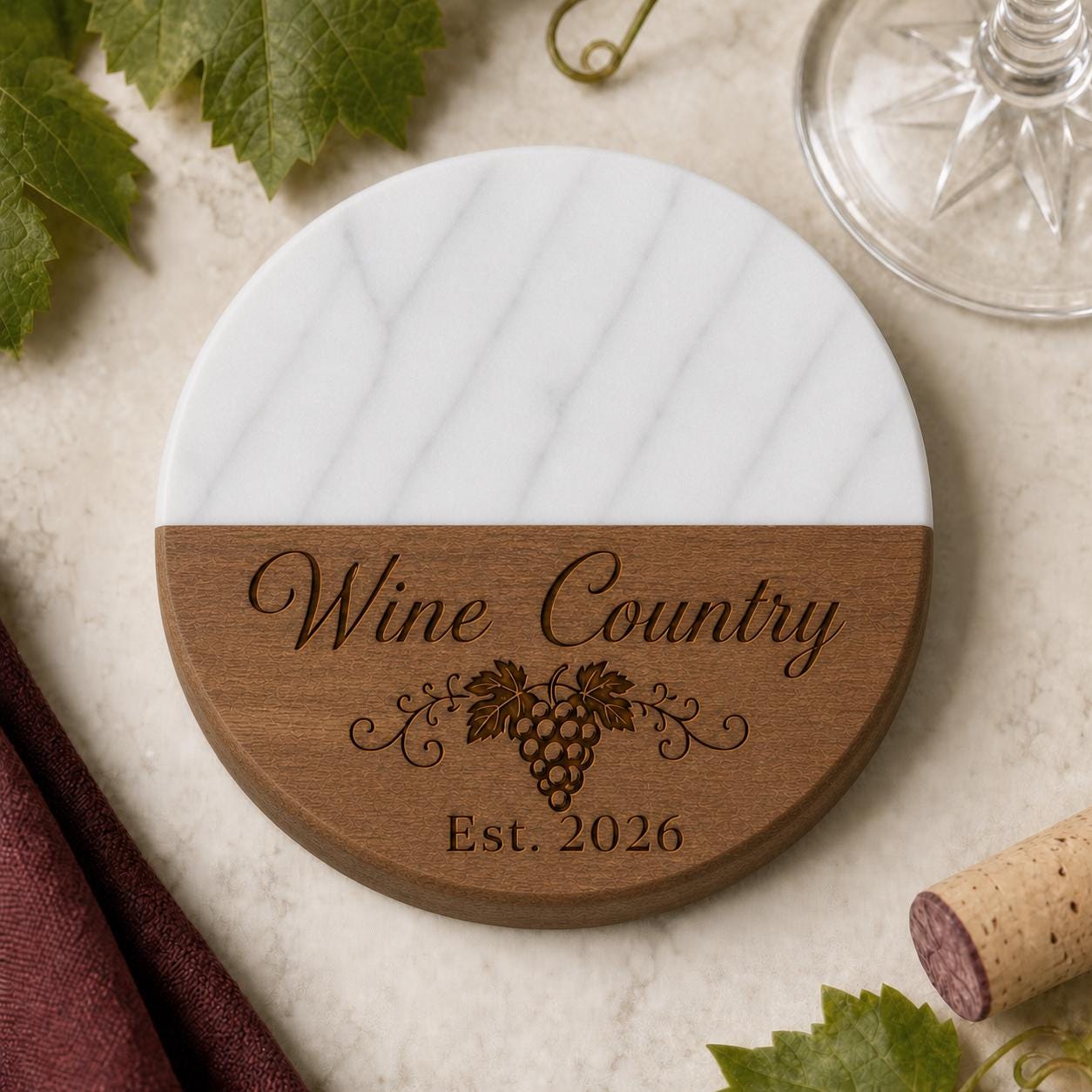 Wine Country Marble & Wood Coasters product image 5