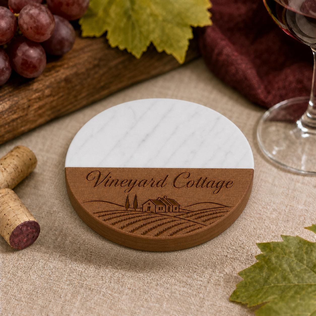 Wine Country Marble & Wood Coasters product image 7