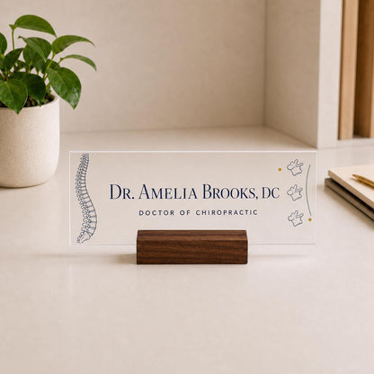 Personalized chiropractor acrylic nameplate design example