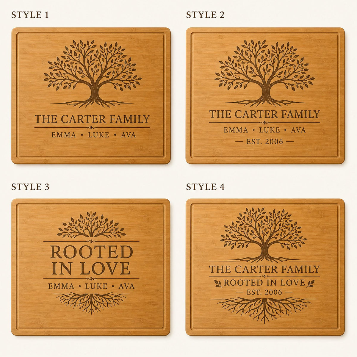 Family Tree Bamboo Cutting Board product image 3