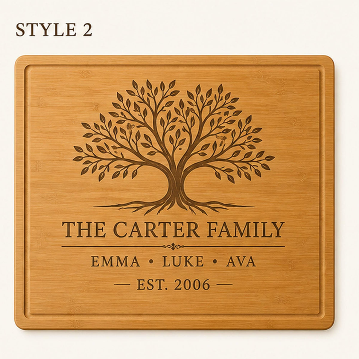 Family Tree Bamboo Cutting Board product image 5