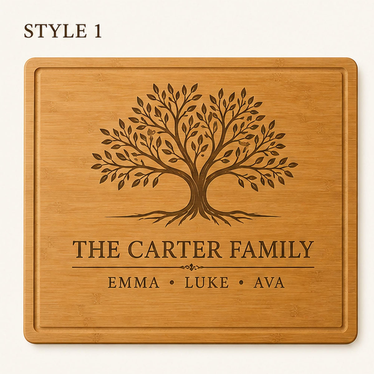 Family Tree Bamboo Cutting Board product image 4