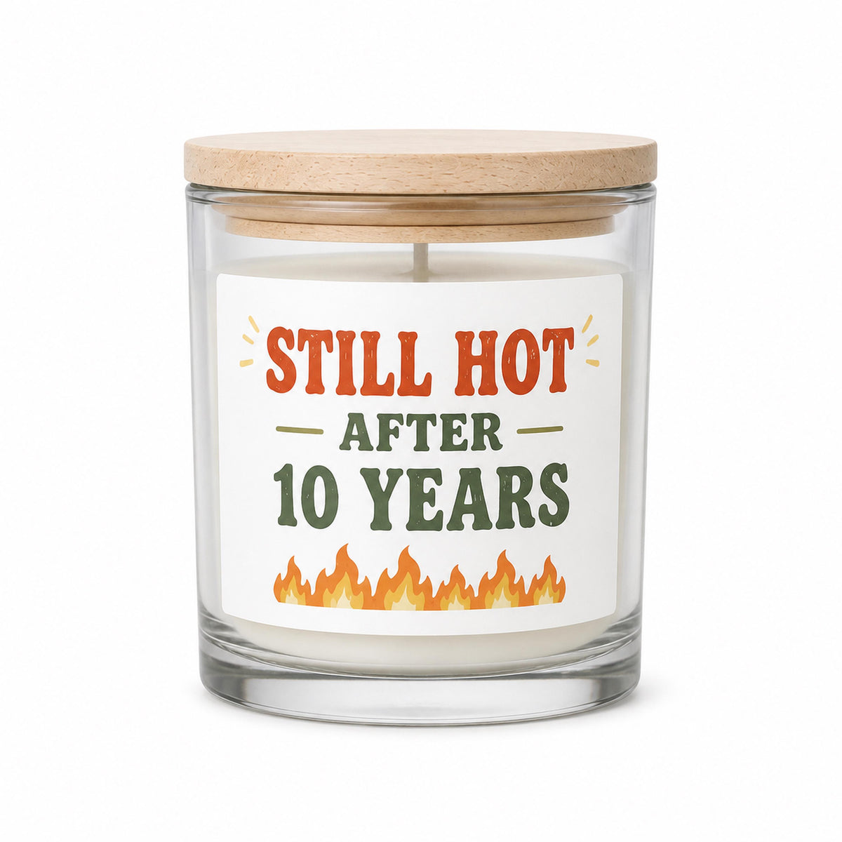 Funny anniversary candle on a clean white background