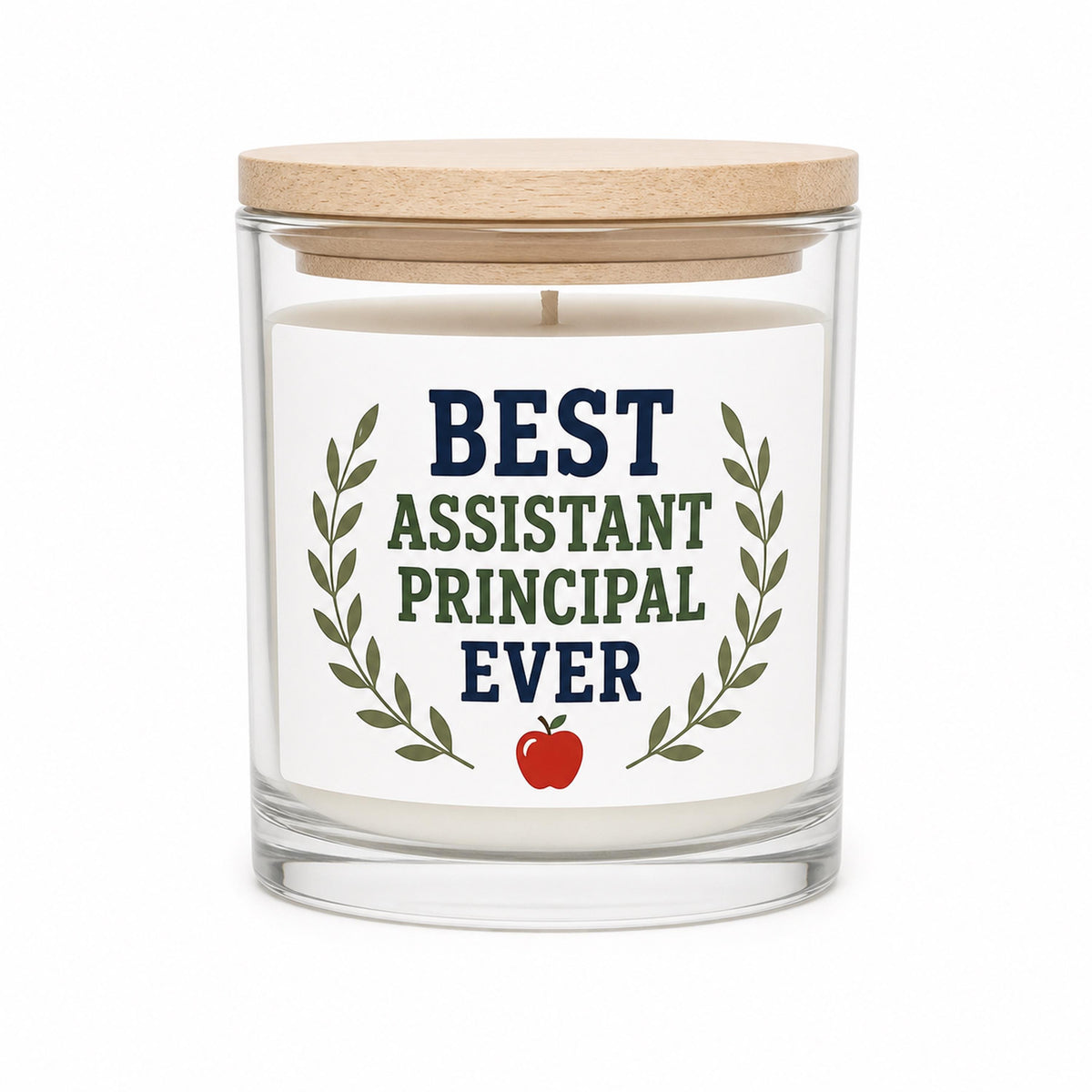 Assistant principal candle on a clean white background