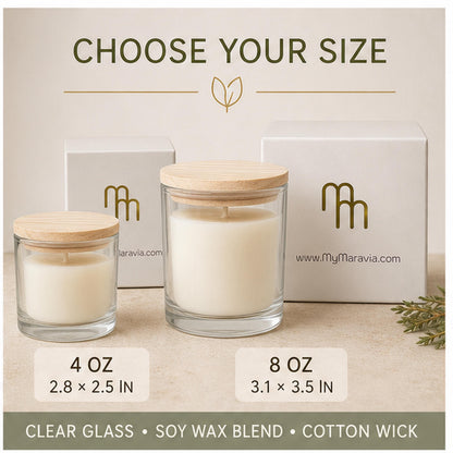 Candle size guide for 4 ounce and 8 ounce jars