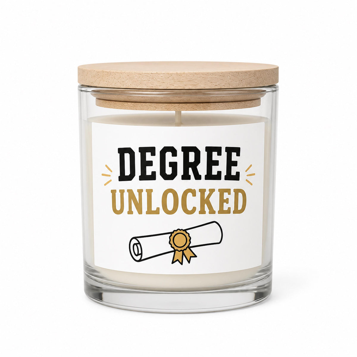 Graduation candle on a clean white background