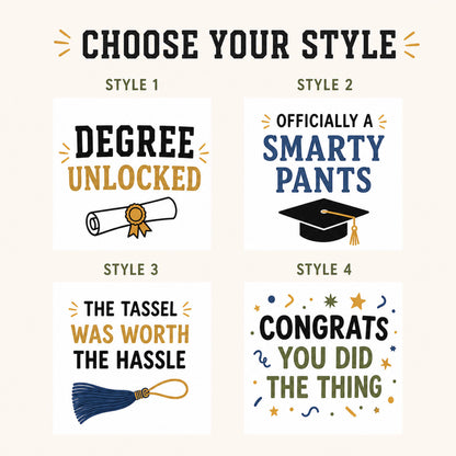 Choose your style guide with four funny graduation designs