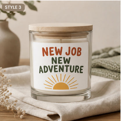 Style 3 New Job New Adventure candle