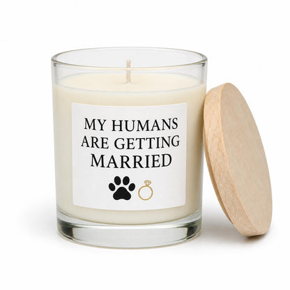 Pet engagement candle on a clean white background