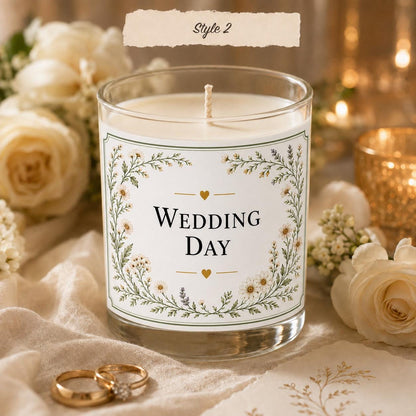 Personalized Wedding Keepsake Candle, Custom Couple Gift — Style 2