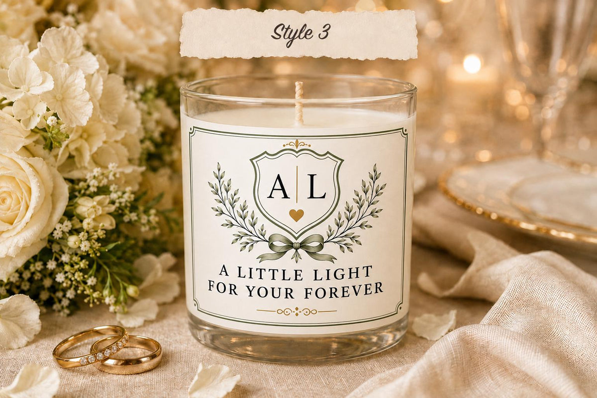 Personalized Wedding Keepsake Candle, Custom Couple Gift — Style 3