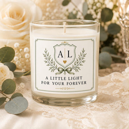 Personalized Wedding Keepsake Candle, Custom Couple Gift — staged image 3